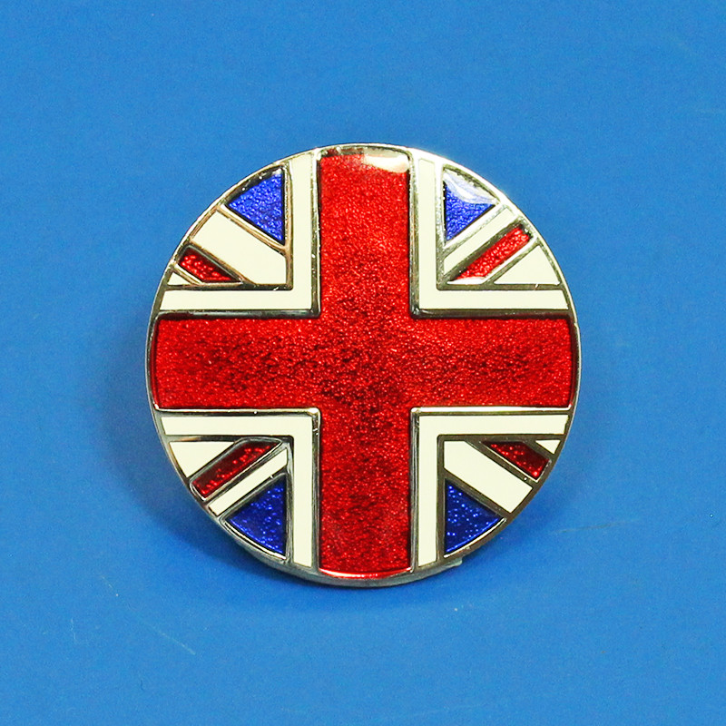 Enamel plaque United Kingdom flag badge (two piece threaded fitting)